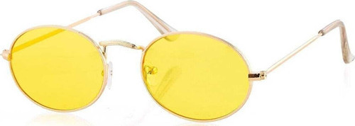 Dass Oval Metal Çerçeve Sarı Erkek Güneş Gözlüğü