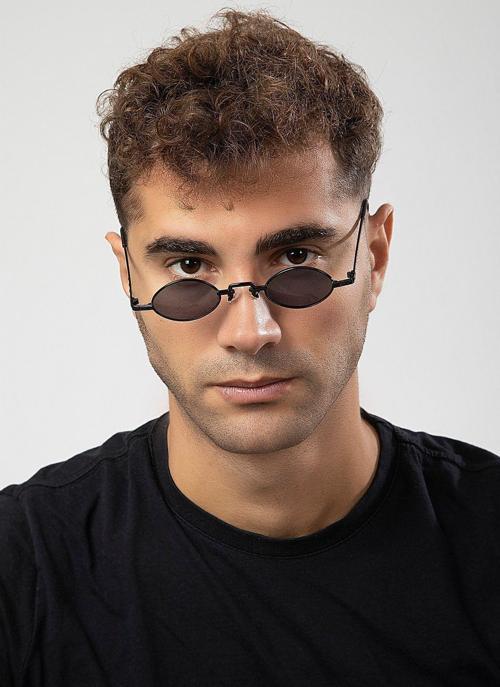 Minimal Retro Metal Elips Çerçeve Erkek Güneş Gözlüğü