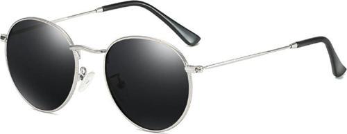 Round Metal Polarize Siyah Yuvarlak Erkek Güneş Gözlüğü