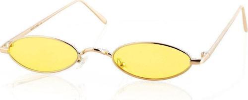 Gold Metal Çerçeve Sarı Lens Elips Kadın Güneş Gözlüğü