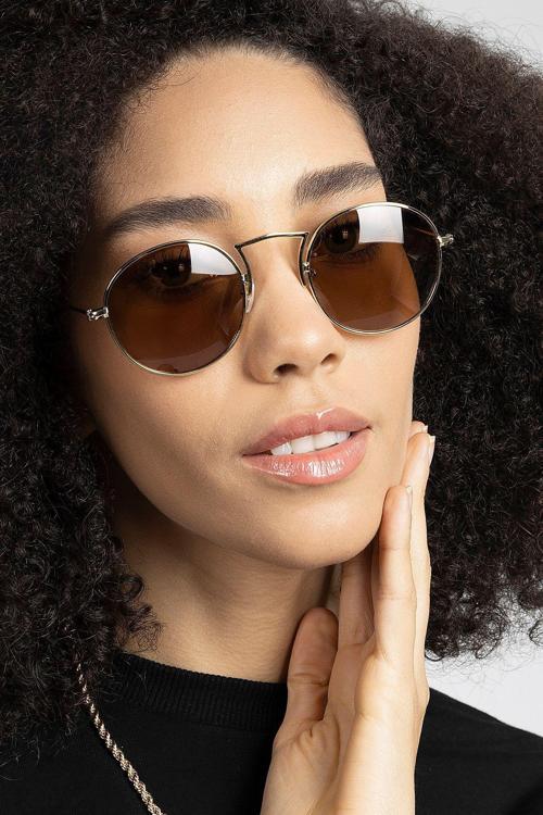 Round Metal Polarize Kadın Güneş Gözlüğü Pl22Kg013R002