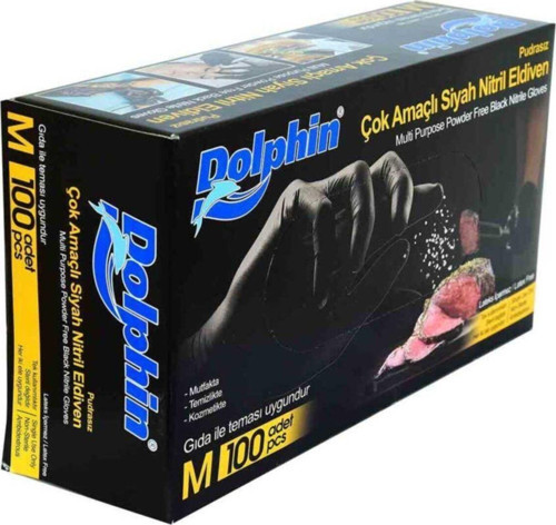 Pudrasız Nitril Eldiven Çok Amaçlı Siyah Nitril Eldiven M Beden