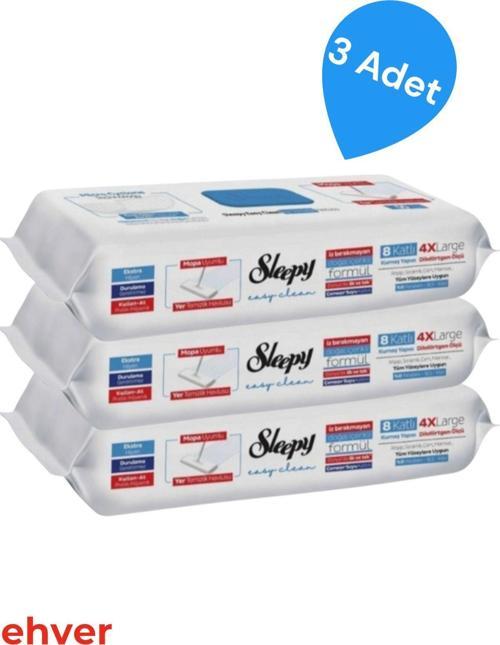 3'Lü Easy Clean Çamaşır Suyu Katkılı Mopa Uyumlu Yer Temizlik Havlusu (150 Yaprak)