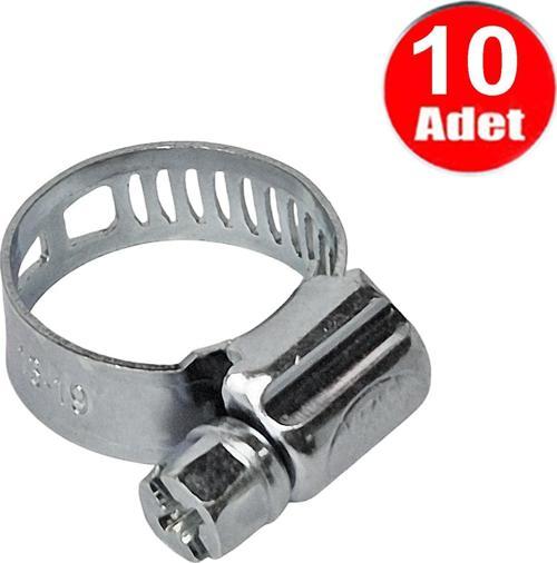 Standart Kelepçe 13mm-19mm Arası Ayarlanabilir Bahçe Hortum Kelepçesi   -10 Adet