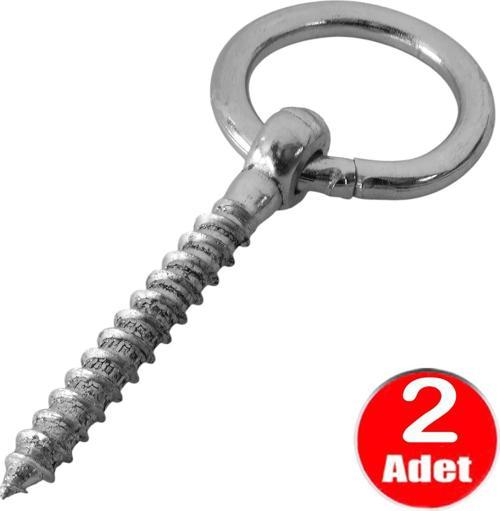 8mm Halkalı Vida Kilit Salıncak Tavan Duvar Askısı -2 Adet
