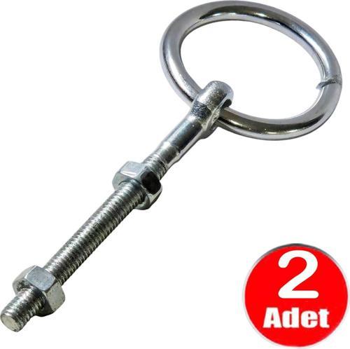 6mm Halkalı Somunlu Civata Kapı Kilit Askısı Vida -2 Adet