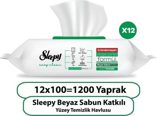 Easy Clean Beyaz Sabun Katkılı Yüzey Temizlik Havlusu 100 X 12 Adet