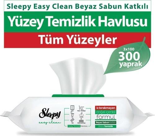 Easy Clean Beyaz Sabun Katkılı Yüzey Temizlik Havlusu 3X100 (300 Yaprak)