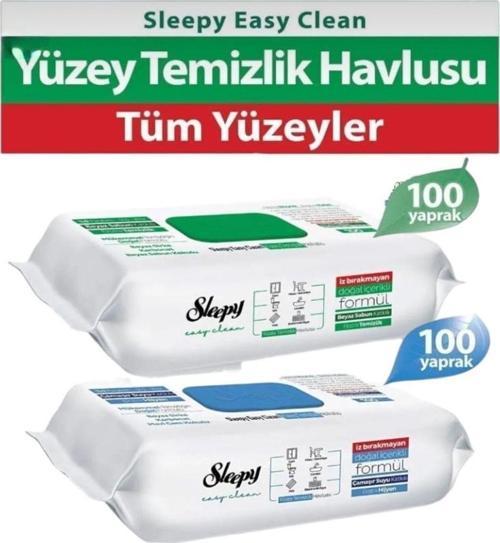 Yüzey Temizlik Havlusu 100 Yaprak+Sleepy Çamaşır Suyu Katkılı Temizlik Havlusu 100 Yaprak