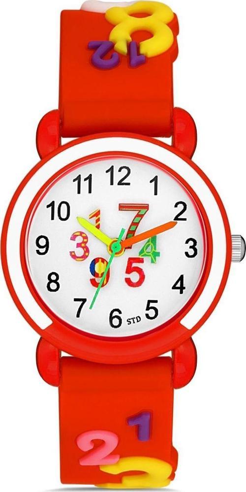Kırmızı Renkli Figürlü Kordon Analog Çocuk Kol Saati
