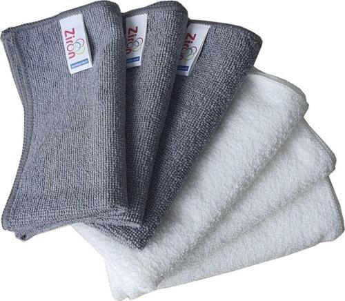 Ziron Mikrofiber Temizlik Bezi 40X40 Cm 6 Adet Gri - Beyaz