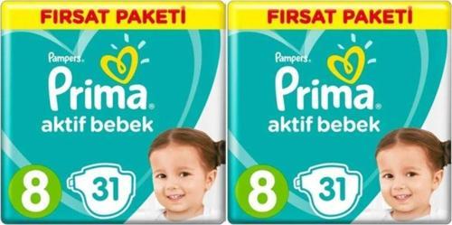 Bebek Bezi 8 Beden 17+Kg 31 Li 2 Paket 62 Adet
