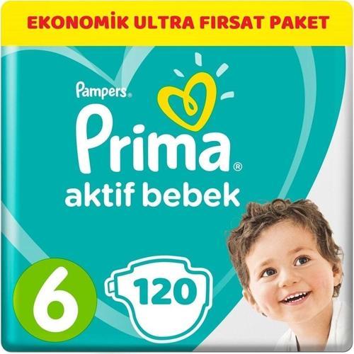 Bebek Bezi Aktif Bebek 6 Beden 120 Adet Ekonomik Ultra Fırsat Paketi