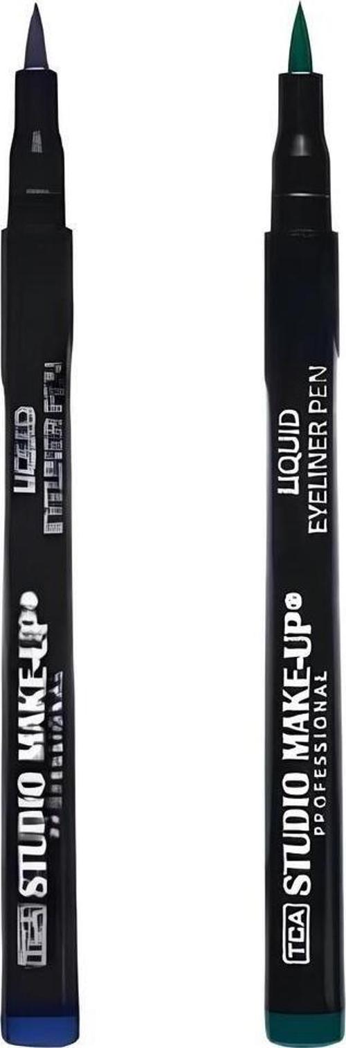 2'Li Keçeli Uçlu Eyeliner Göz Kalemi Seti ( Lacivert - Yeşil )