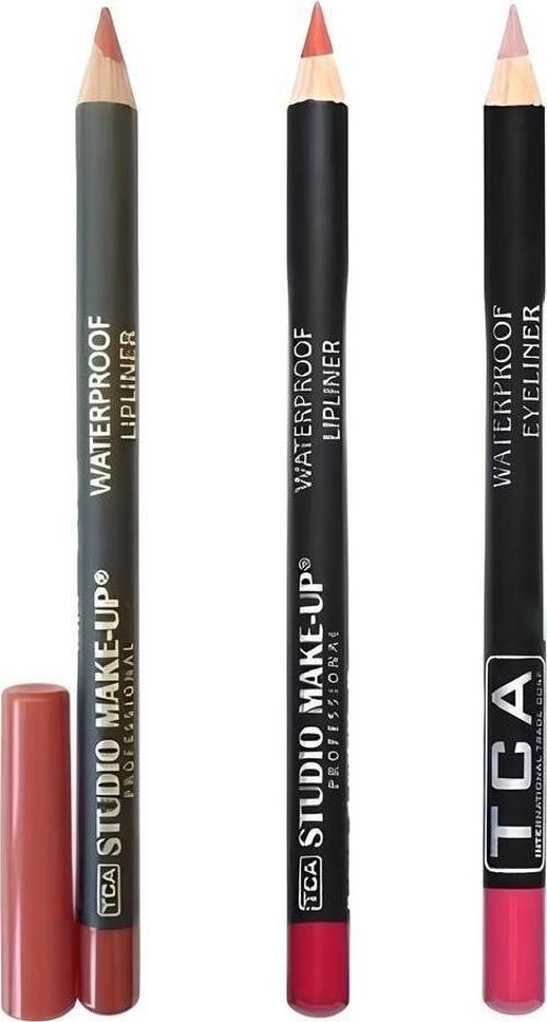 3 Farklı Renk Waterproof Lipliner Dudak Kalemi