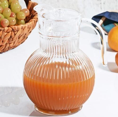 Kesme lüx tombul cam sürahi 1,9 lt.kapaklı sürahi