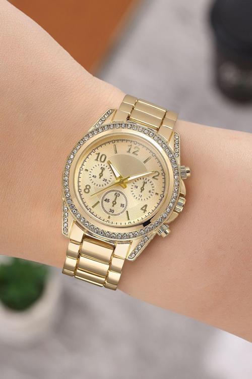 Taşlı Dekoratif Kadran Şık Kadın Kol Saati