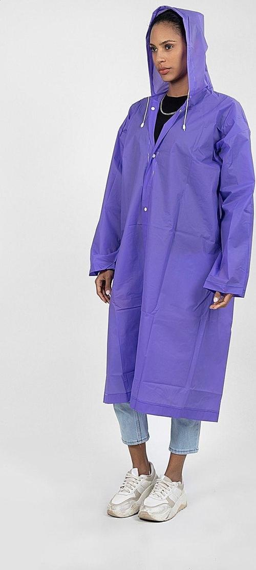 Mor Kapüşonlu Çıtçıtlı Yağmurluk Ve Rüzgarlık