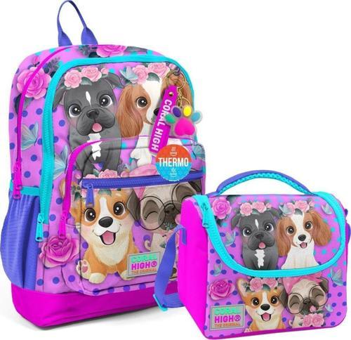 2li Set Köpek Desenli Okul Çantası Beslenme 23750