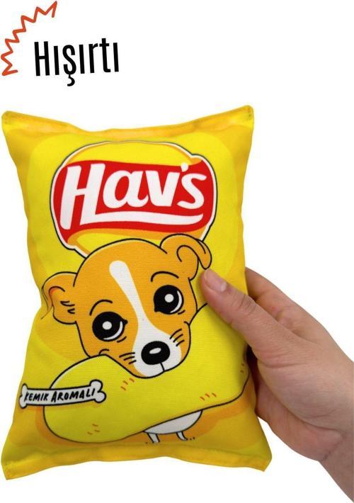 Hav'S Peluş Cips Hışırtı Sesli Köpek Oyuncağı Cips Şeklinde Ses Çıkaran Köpek Oyun Arkadaşı