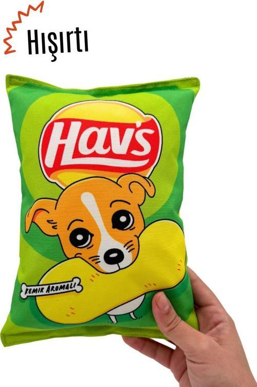 Hav'S Peluş Cips Hışırtı Sesli Köpek Oyuncağı Cips Şeklinde Ses Çıkaran Köpek Oyun Arkadaşı