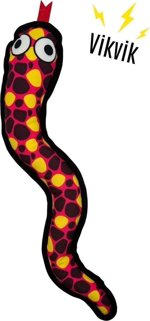 Sesli Peluş Yılan Köpek Oyuncağı Vikvik Sesli 11X57 Cm Büyük Irk Köpek Oyuncakları