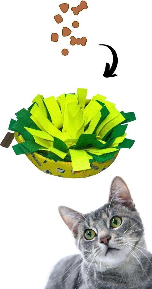 Meowsalad Kedi Oyuncağı Yavaş Besleme Için Koklama Matı - Mama Saklamalı Kedi Zeka Oyuncağı