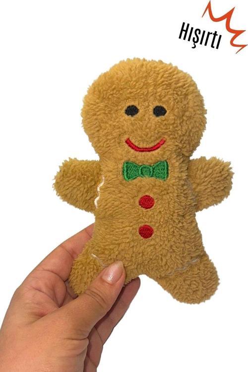 Sesli Kedi Oyuncağı Peluş Kurabiye - Gingerbread Hışırtı Sesli Kedi Aktivite Oyuncağı