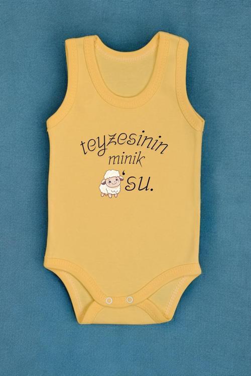 %100 Pamuk Teyzesinin Minik Kuzusu Baskılı Zıbın & Body