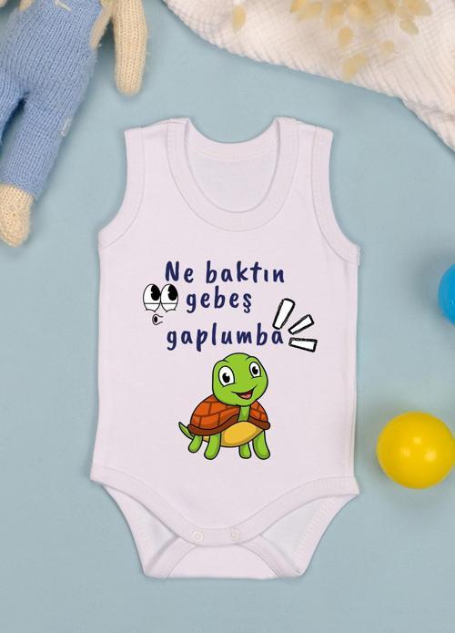 Pamuklu Gebeş Gaplumba Baskılı Çıtçıt Body Zıbın