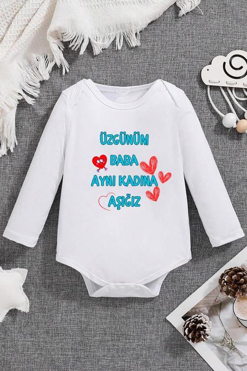 %100 Pamuk Aynı Kadına Aşığız Baskılı Zıbın & Body
