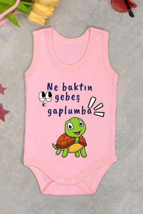 Pamuklu Gebeş Gaplumba Baskılı Çıtçıt Body Zıbın