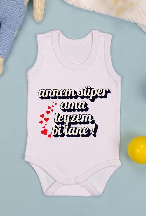 %100 Pamuk Teyzem Bi Tane Baskılı Zıbın & Body