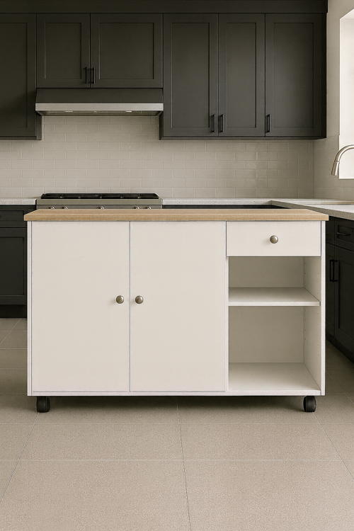 Tdesigno Alya Alt Modül 150 Cm Beyaz Tezgah Dahil-Tekerlekli