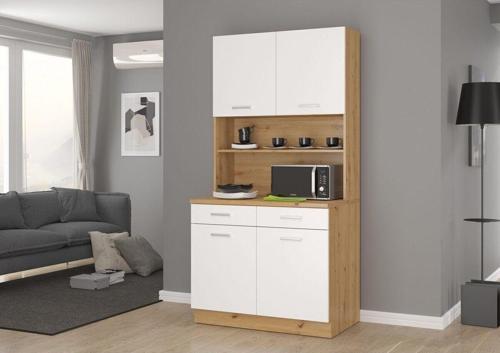 Tdesigno Çok Amaçlı Dolap-Mikrodalga-Erzak-Airfryer-Mutfak-Kiler Dolabı-Kahve Köşesi-Atlantik Çam