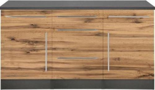 Tdesigno Hazel Mutfak Çekmeceli Alt Modül 150 Cm Antrasit-Çam / Tezgah Dahil