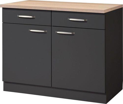 Tdesigno Ares Mutfak Çekmeceli Alt Modül - Dolap 120 Cm Antrasit- Tezgah Dahil