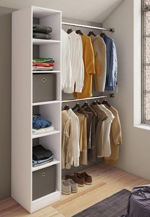 Tdesigno Alara Açık Giyinme Dolabı - Gardırop Beyaz 150 Cm
