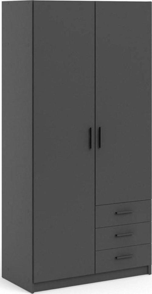 Tdesigno Mimoza Giyinme Dolabı - Çok Amaçlı Dolap - Gardırop 90 Cm-2 Kapaklı-3 Çekmeceli