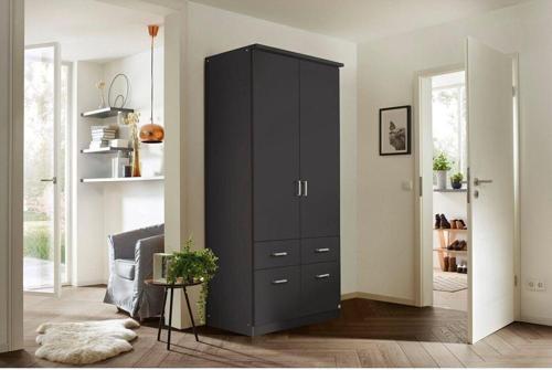 Tdesigno Aksu  Giyinme Dolabı - Çok Amaçlı Dolap - Gardırop 90 Cm-2 Kapaklı-2 Çekmeceli