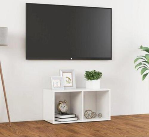 Tdesigno Tdesıgno Utku Televizyon Sehpası - Ünitesi -Kitaplık-Beyaz 72 Cm 2 Raflı