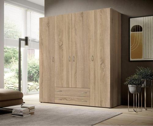 Tdesigno Ahter Giyinme Dolabı - Çok Amaçlı Dolap - Gardırop 160 Cm-4 Kapaklı-2 Çekmeceli