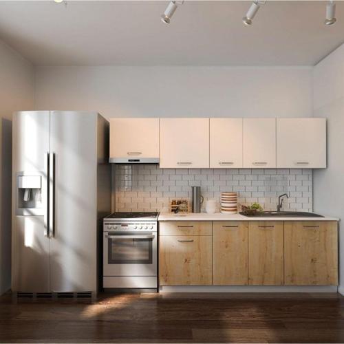 Tdesigno Nisa Hazır Mutfak Dolabı 260 Cm Safir Meşe Beyaz