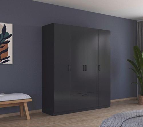 Tdesigno Alçin Giyinme Dolabı - Çok Amaçlı Dolap - Gardırop 180 Cm-4 Kapaklı-1 Çekmeceli