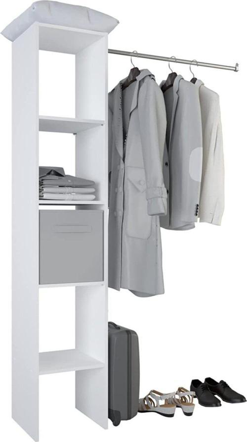 Tdesigno Eliz Açık Giyinme Dolabı - Gardırop Beyaz 120 Cm