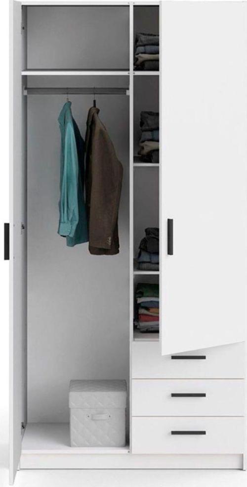 Tdesigno Mimoza Giyinme Dolabı - Çok Amaçlı Dolap - Gardırop 90 Cm-2 Kapaklı-3 Çekmeceli