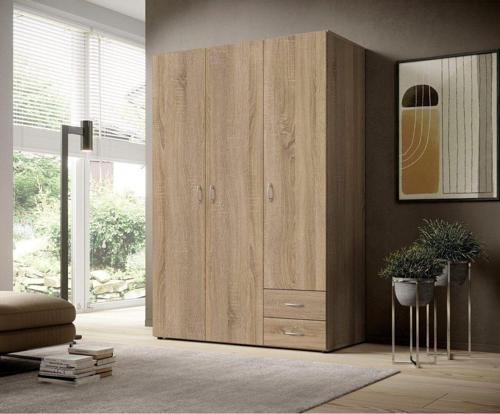 Tdesigno Ahu Giyinme Dolabı - Çok Amaçlı Dolap - Gardırop 120 Cm-3 Kapaklı-2 Çekmeceli