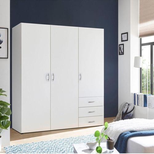 Tdesigno Akel Giyinme Dolabı - Çok Amaçlı Dolap - Gardırop 150 Cm-3 Kapaklı-3 Çekmeceli