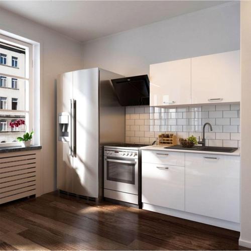 Tdesigno Dolunay Hazır Mutfak Dolabı 120Cm–Tezgah Dahil Değil-Parlak Beyaz