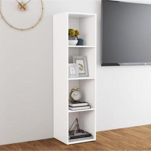 Tdesigno Tdesıgno Ezgi -Kitaplık- Televizyon Sehpası -Ünitesi Beyaz 4 Raflı 30 Cm